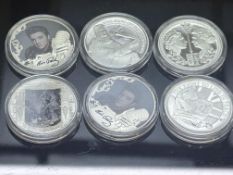 4x Elvis Presley coins & 2 other (Possibly silver)