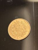 Smooth edge 1854 Napoleon III large head 5 franc g