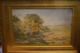 Victorian watercolour by J W Walker titled A June