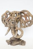 Elephant bust sculpture