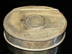 Table snuff box with George III silver coin dated