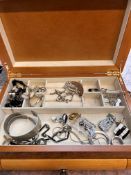 Jewellery box & costume jewellery contents