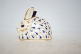Royal crown derby rabbit with gold stopper & origi