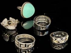 5x Silver rings