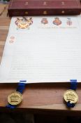 Scroll & box with royal emblem