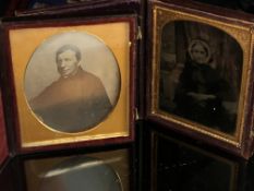 2x Victorian miniature cased pictures