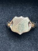 Gents 9ct gold on silver signet ring
