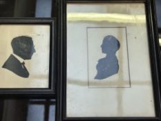 2x 19th century silhouettes, Guy Harding Guillum