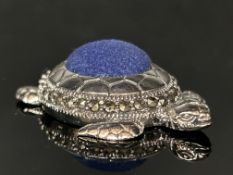 Silver turtle pin cushion