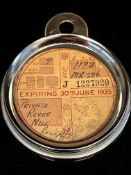 1935 Tax disc