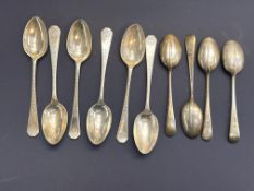 Set of 6 silver spoons &a set of 4 silver spoons