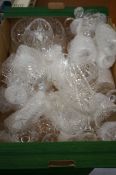 Unsorted box of crystal ware