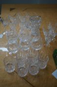 6x Edinburgh crystal brandy glasses, 6 crystal whi