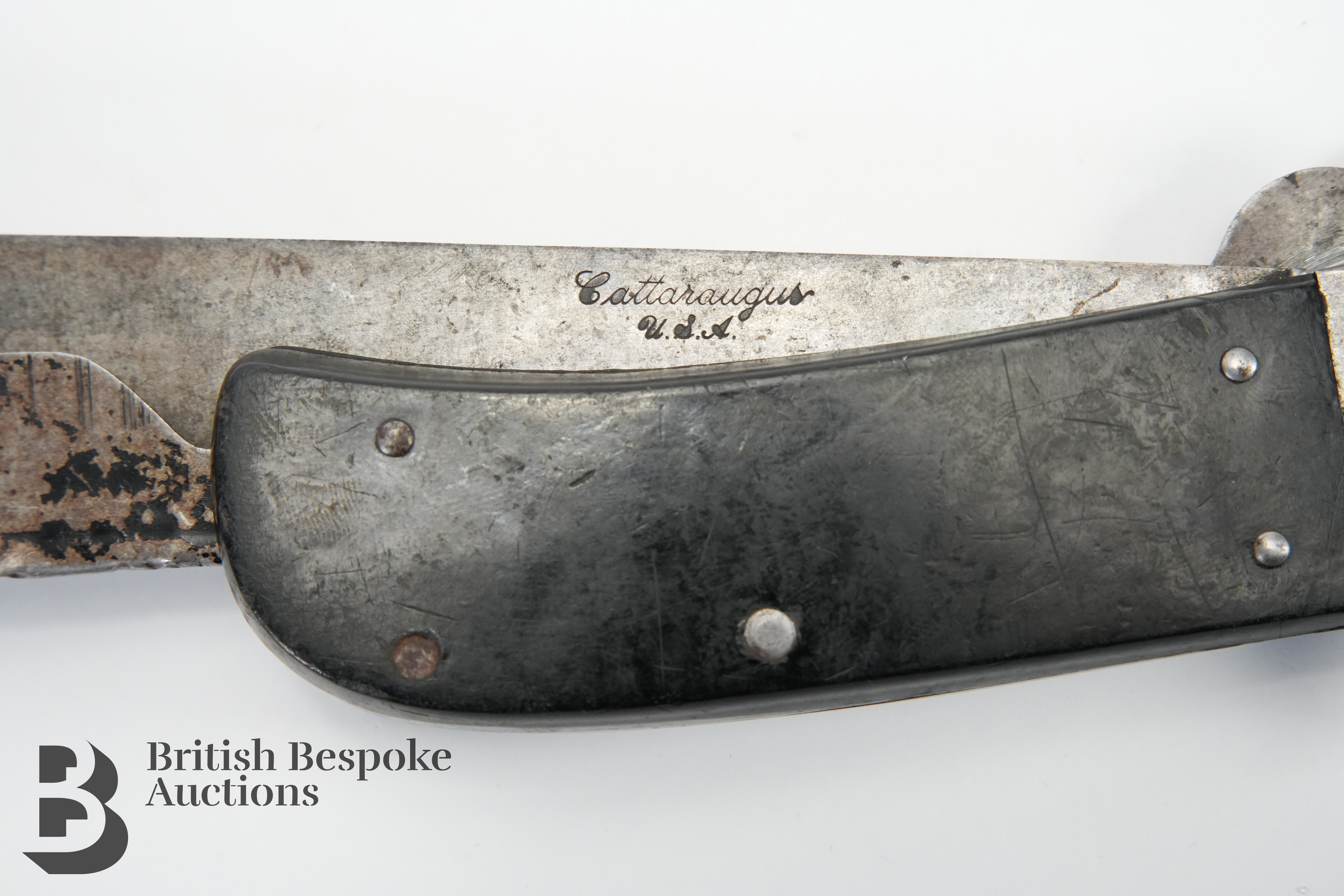 Vintage Flask and US Army Survival Folding Knife - Image 4 of 4
