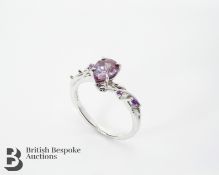 Platinum Alexandrite and Amethyst Ring