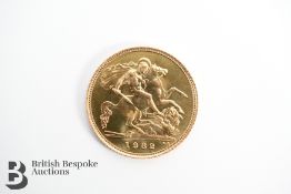 Elizabeth II 1982 Gold Half Sovereign