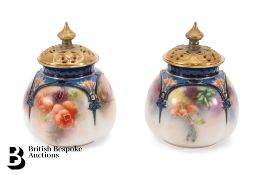 Pair of Hadley Worcester Potpourri