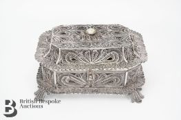 Russian Silver Filigree Box