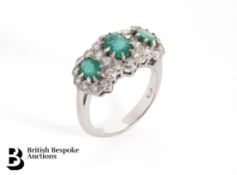 Platinum, Diamond and Emerald Ring