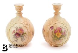 Royal Worcester Blush Ware Vases