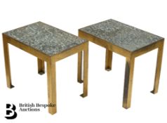 Pair of Brass and Marble Side Tables