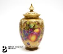 Royal Worcester Fallen Fruits Vase and Cover Signed Freeman