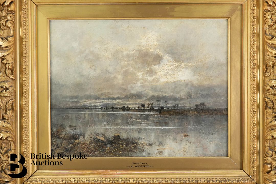 Karl Heffner (1849-1925) Oil on Canvas - Image 2 of 8