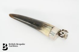 Horn and Silver Plated Cigar Cutter