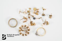 18ct Yellow Gold Platinum and Diamond Ring