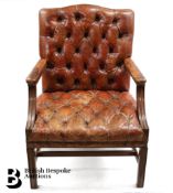 Pair of Leather Button Back Chairs