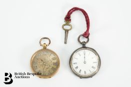 Continental 18ct Gold Pocket Watch and Continental Silver Pocket Watch