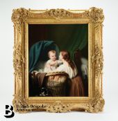 Fritz Zuber-Buhler (1822-1896) 'Sisterly Affection' Oil on Canvas