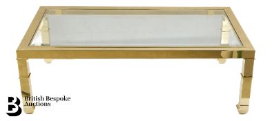 Brass and Glass Rectangular Coffee Table