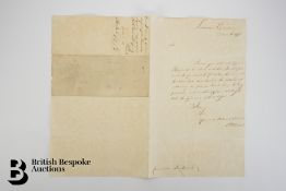 1798 Admiral the Earl St Vincent Letter - Naval Interest