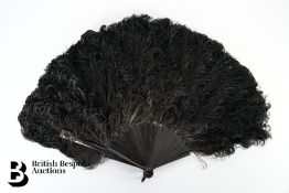 Black Ostrich Feather Fan