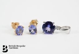 Tanzanite Pendant and Earrings