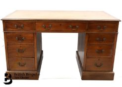 Mahogany Twin Pedestal Writing Desk
