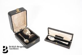 Silver Egg Cup and Spoon