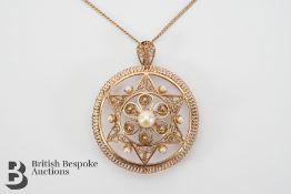 Pearl Disc Brooch/Pendant