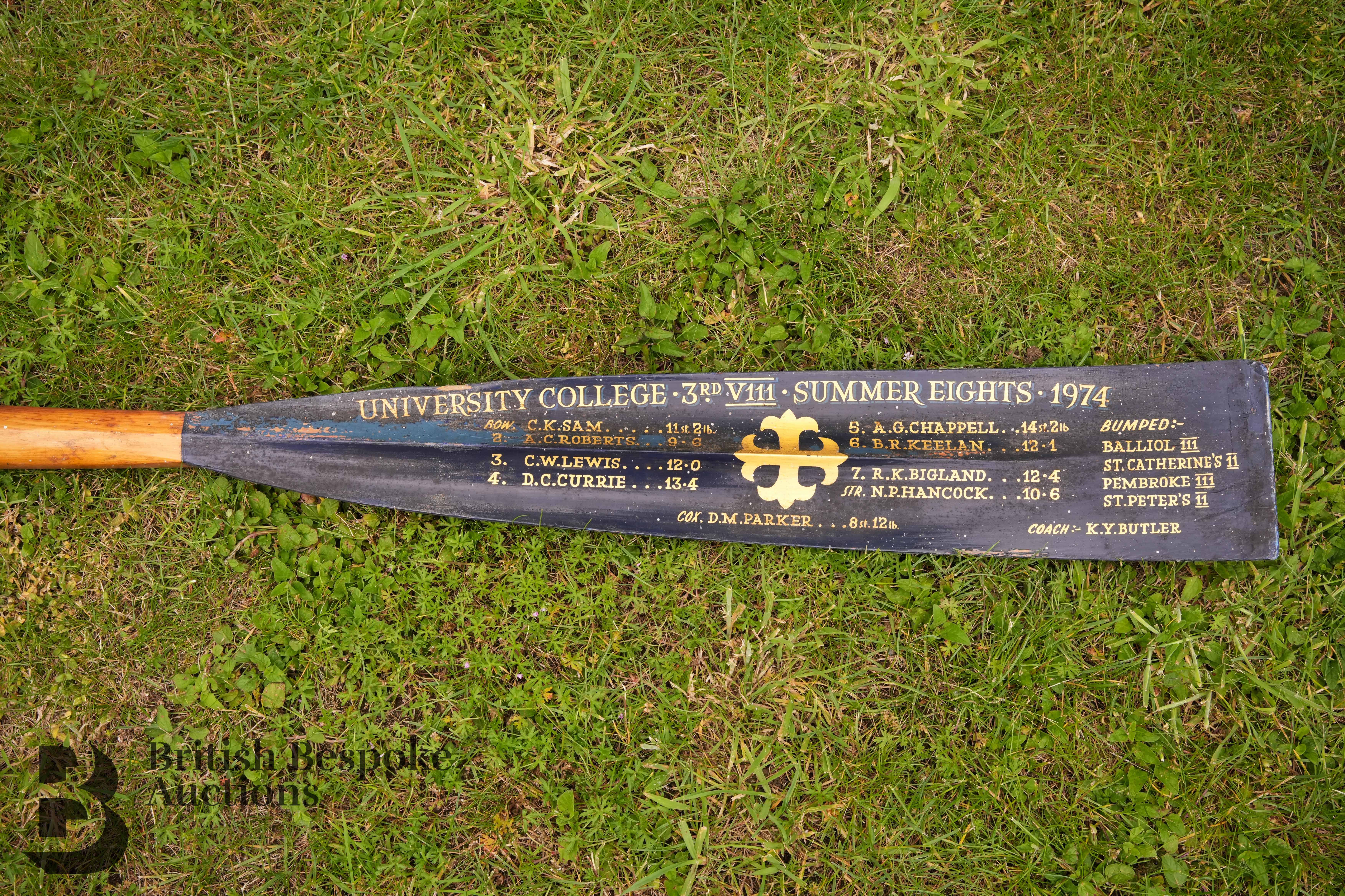 University College Oxford Summer Eights Oar - Image 2 of 4