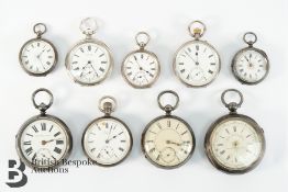 Nine Silver Pocket Watches