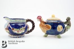 Majolica Teapot and Jug