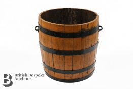 Large Wooden Slatted Log Basket