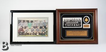 Newcastle United Football Club Signed Photograph 1969 and Replica Medal 1955