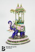 Indian Polychrome-Enamelled Silver Howdah Figurine