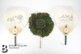Circular Peacock Feather Fan