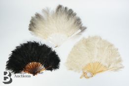 Three Vintage Feather Fans