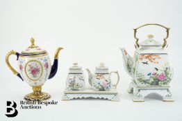 Japanese Porcelain Tea Set and House of Faberge Tea Pot