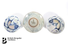 Pair of Qing Fish Plates