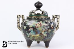 Large Cloisonne Koro and Cover